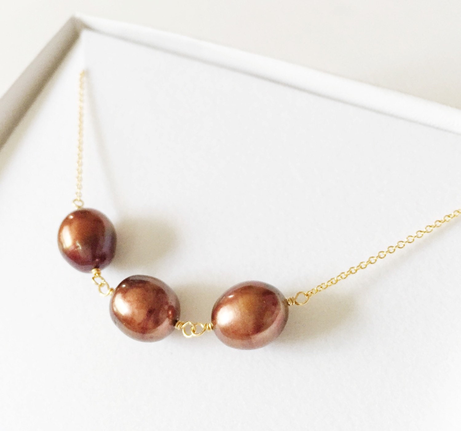 Necklace Maddi Chocolate pearls necklace N168