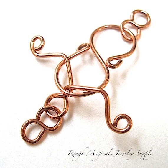 Large Copper Toggle Clasp Handmade by RoughMagicalSupplies on Etsy