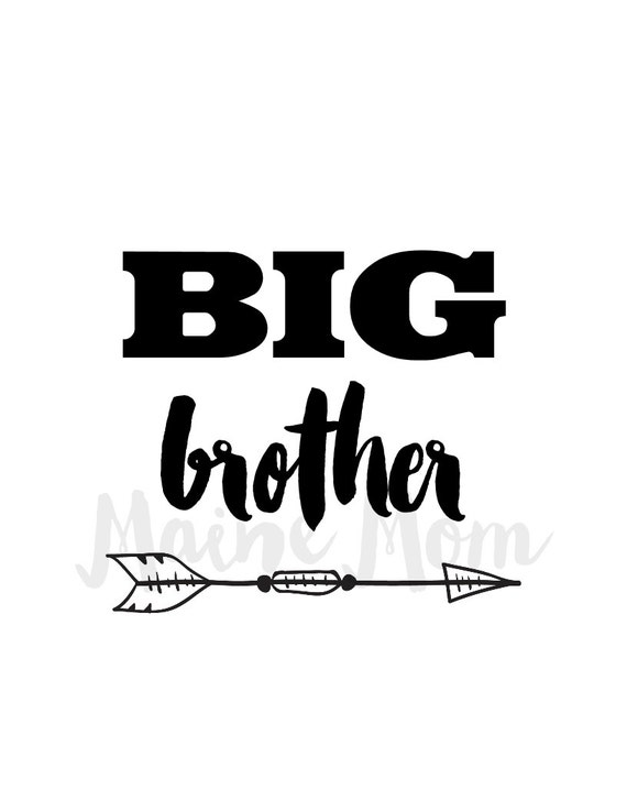 Big Brother Arrow Tribal Iron On Transfer Digital Image for