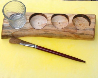 Wooden paint jar holder / Waldorf painting / Reclaimed wood