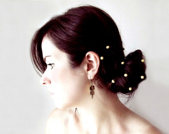 Gold Pearl Bobby Pins, Gold Wedding Hair Pins, Gold Pearl Pins, Wedding Hair Styles, Golden Bridal Party, Classic Gold Handmade Hair Jewelry