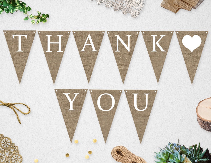 Thank You Banner INSTANT DOWNLOAD Printable Wedding