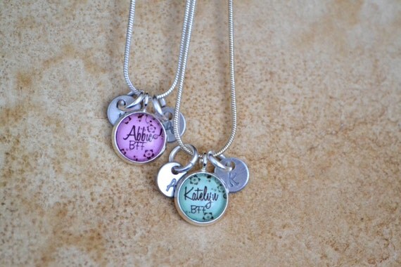 2 best friend necklacespersonalized name by curiouscatfish on Etsy