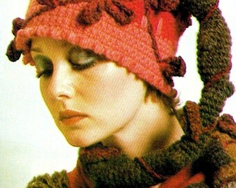Vintage 70's Crochet "PIXIE" Hat Pattern - PDF - ELF Hippie / Eco Friendly