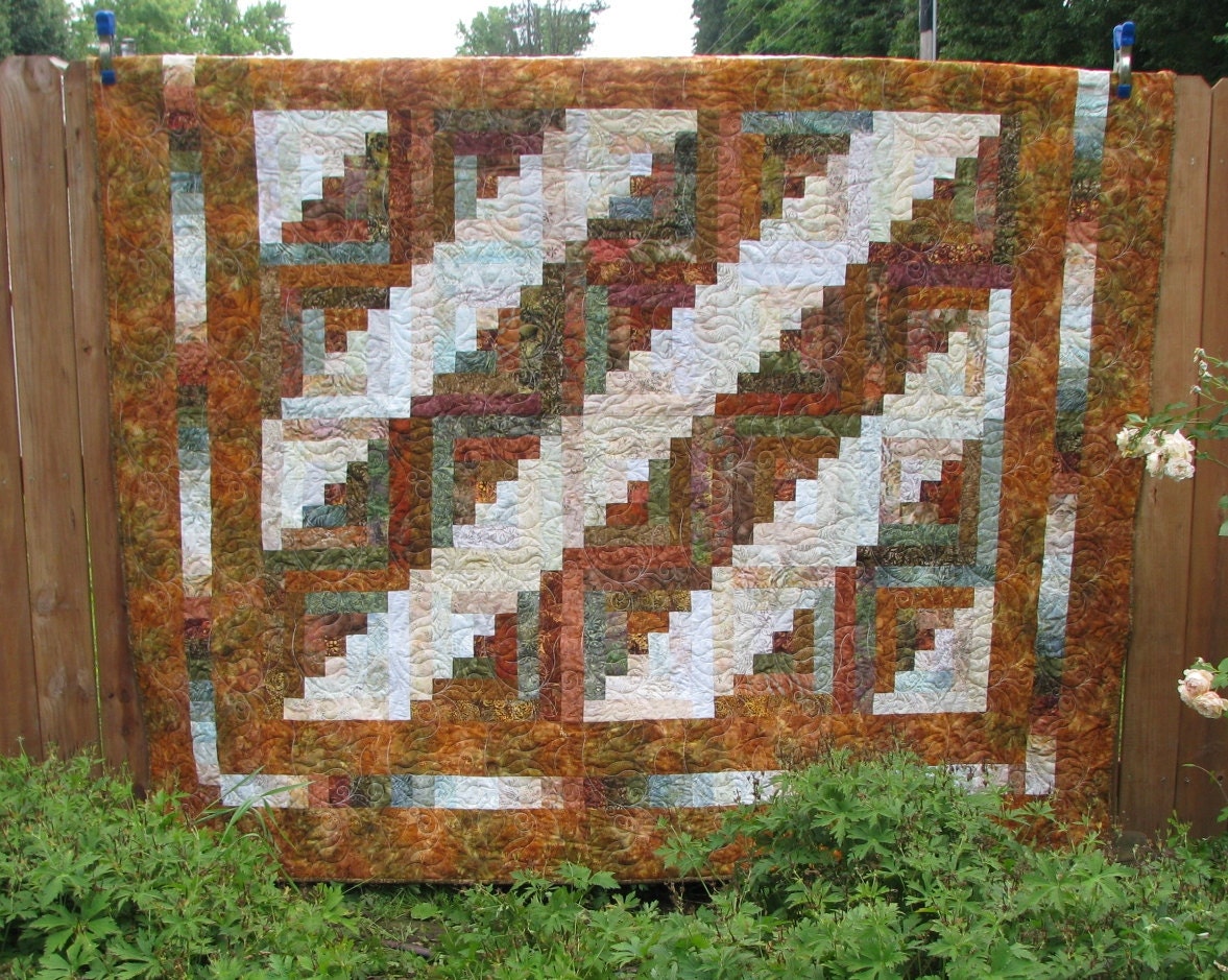 quilt-queen-batik-log-cabin-quilt-autumn-splendor