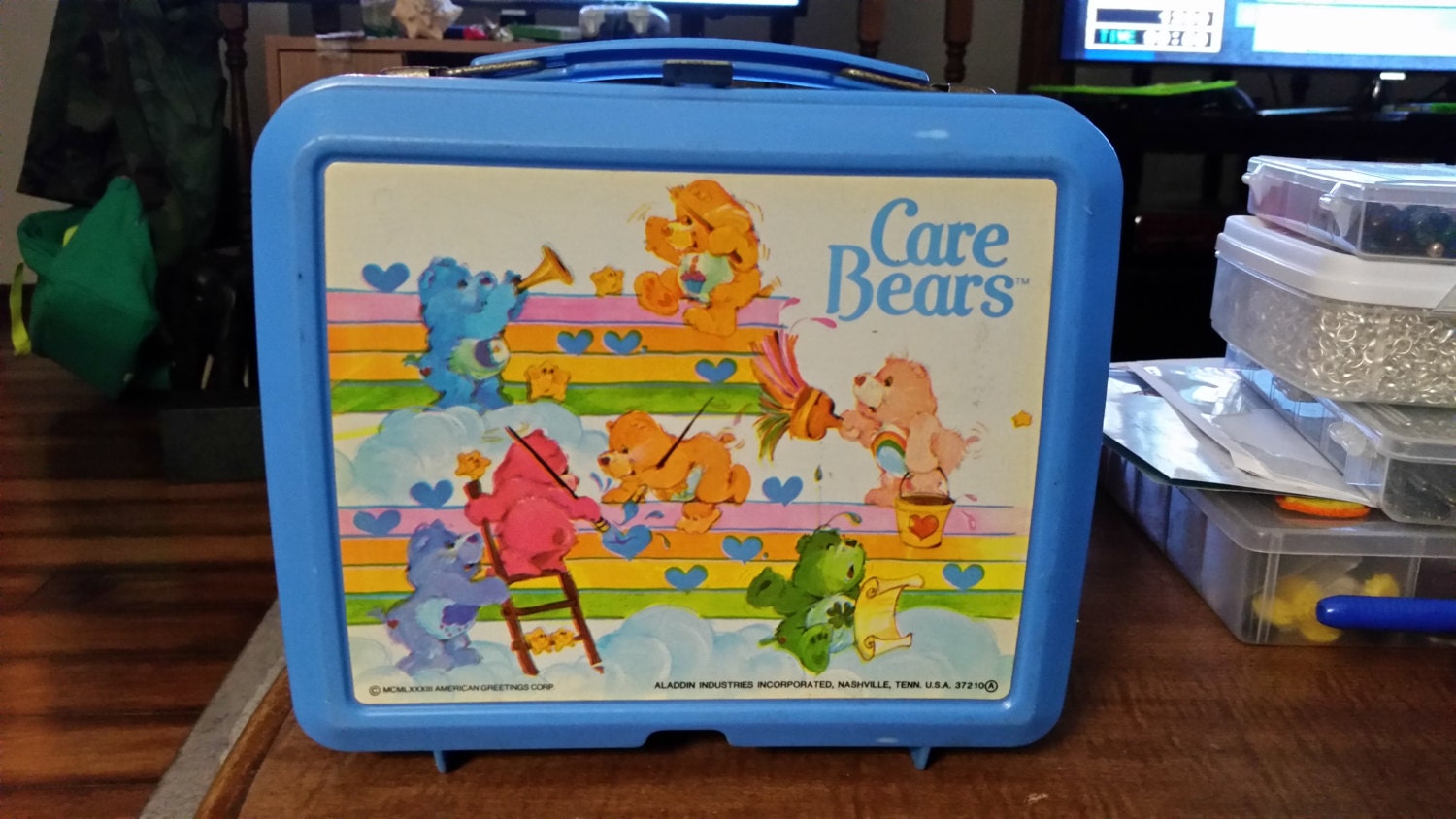 care bears plastic lunch box