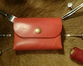 Vegetable tanned leather coin pouch