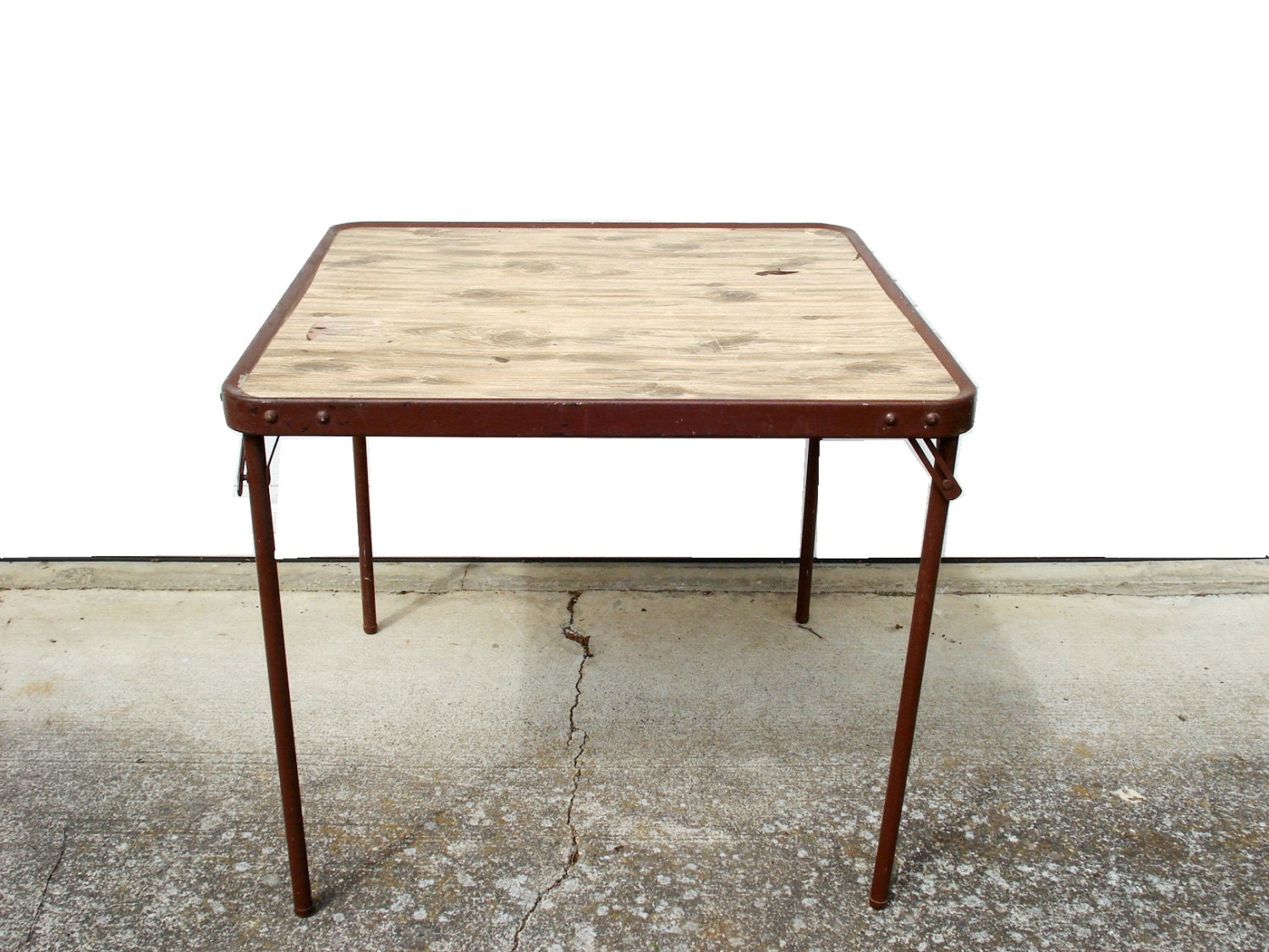 Vintage Solid Metal Folding Card Table by LkWhatTheCatDraggedN