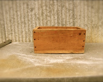 Vintage Handmade Wood Box Primitive Box Wooden Tool Box