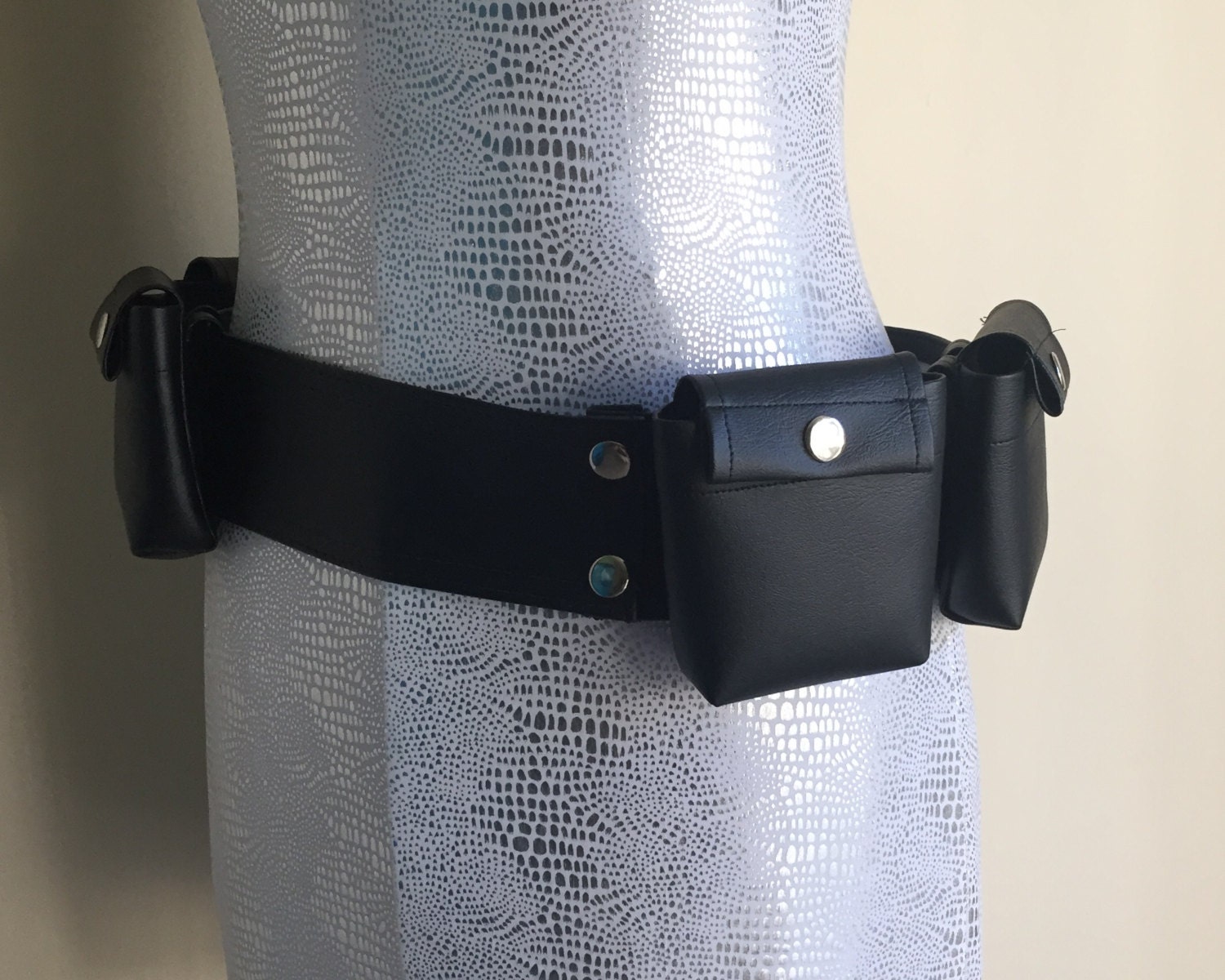 Black Marine Vinyl Utility Belt custom size 28