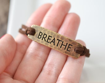 Breathe Bracelet, Yoga Bracelet, Meditation Jewelry, Anxiety Bracelet, Zen Bracelet, Anxiety Jewelry, Inspirational Bracelet, Gypsy Jewelry