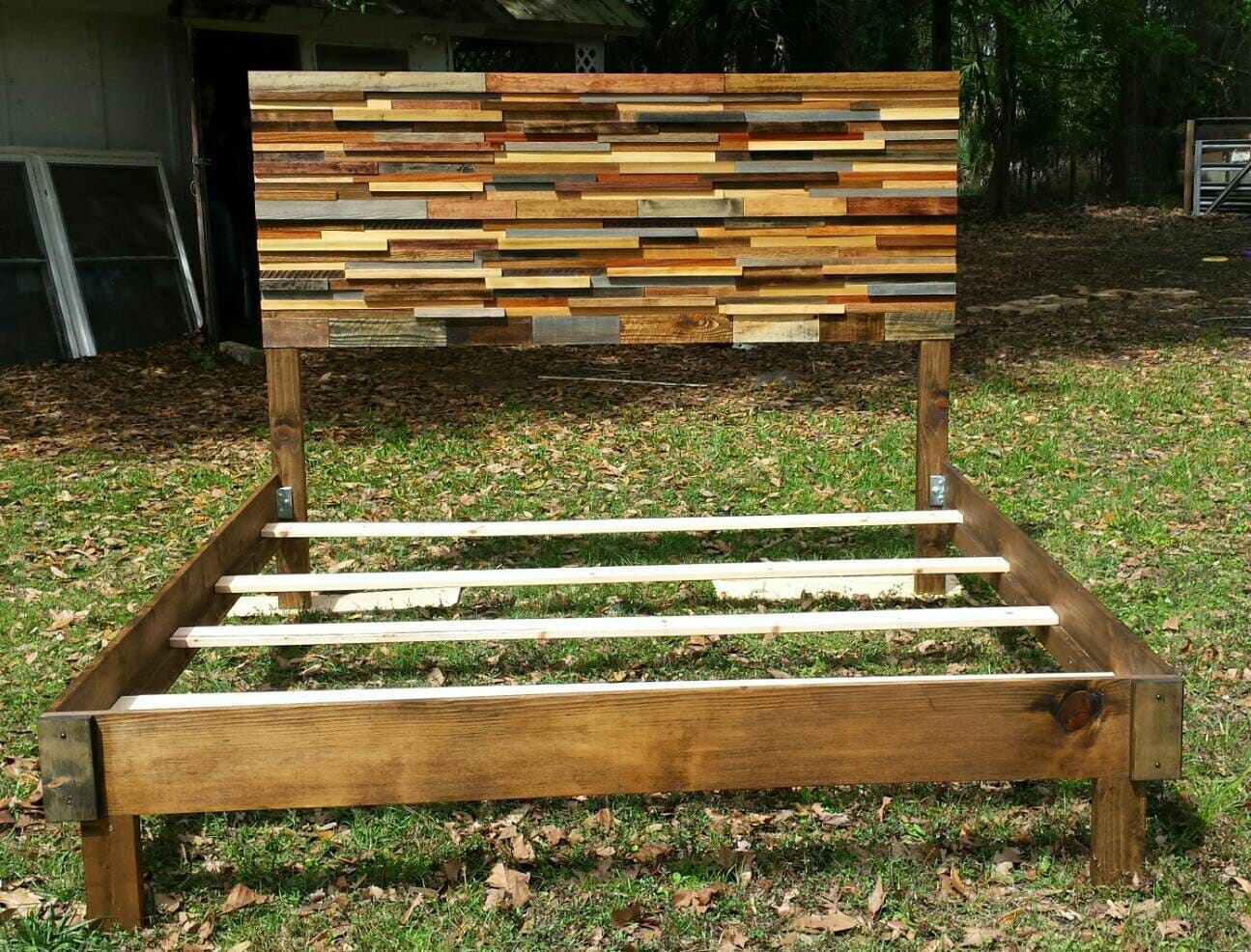 King Reclaimed Wood Bed Simple Frame by jenssimpledimensions