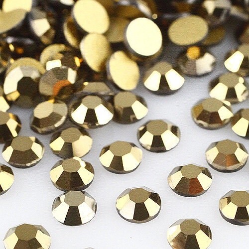 Metallic Gold Flat Back Rhinestone 1440pc size 2mm by qrhinestones