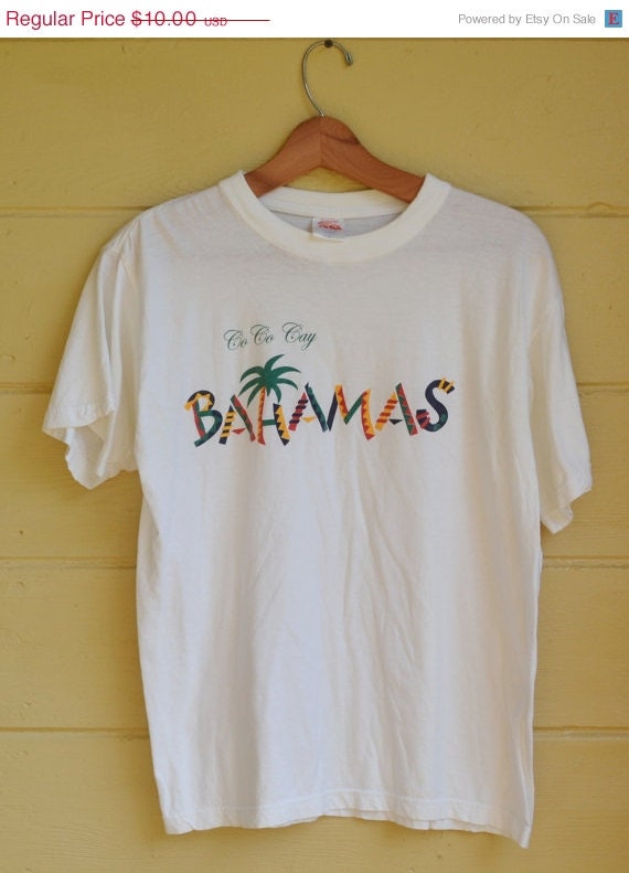 ON SALE Vintage Bahamas T Shirt Co Co Cay Bahamas 1980s t shirt