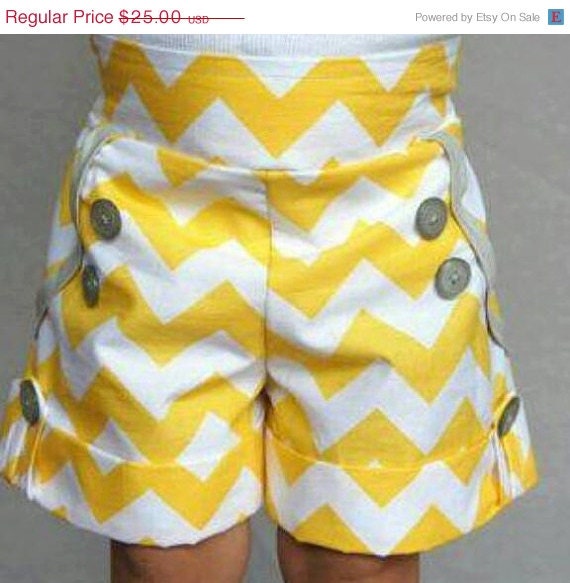 ON SALE Yellow Sailor Shorts in Infant toddler by SouthernDande