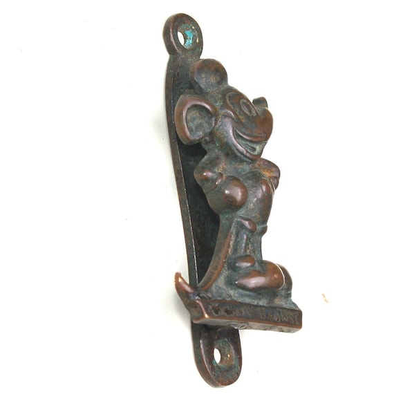 Antique Mickey Mouse Door Knocker Rare Walt Disney Brass