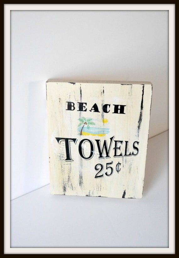 Beach towel farmhouse style signhandmade wooden beach towel
