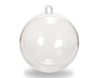 Set of Clear Acrylic Fillable Ball Ornaments Favors Crafts Christmas Ornament Gift Bath Bomb Mold 60mm 80mm 100mm Tree Decoration