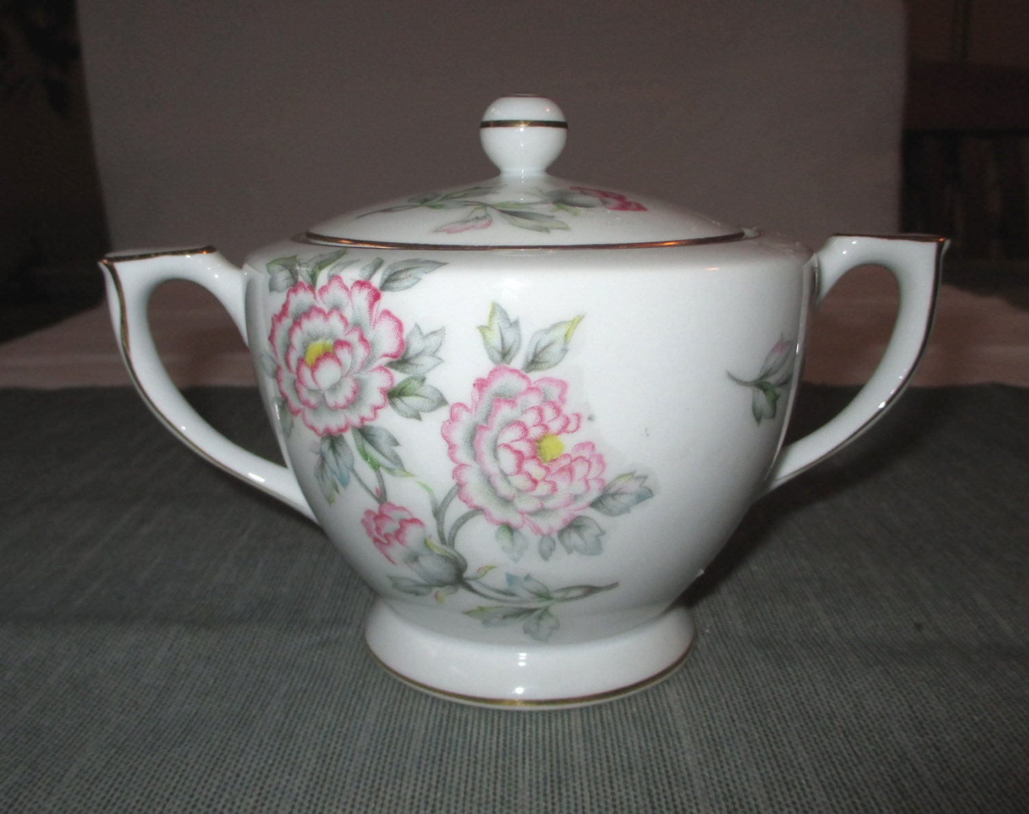 Occupied Japan Mikado China MALAY Pink Sugar Bowl by CRCRUMSEY