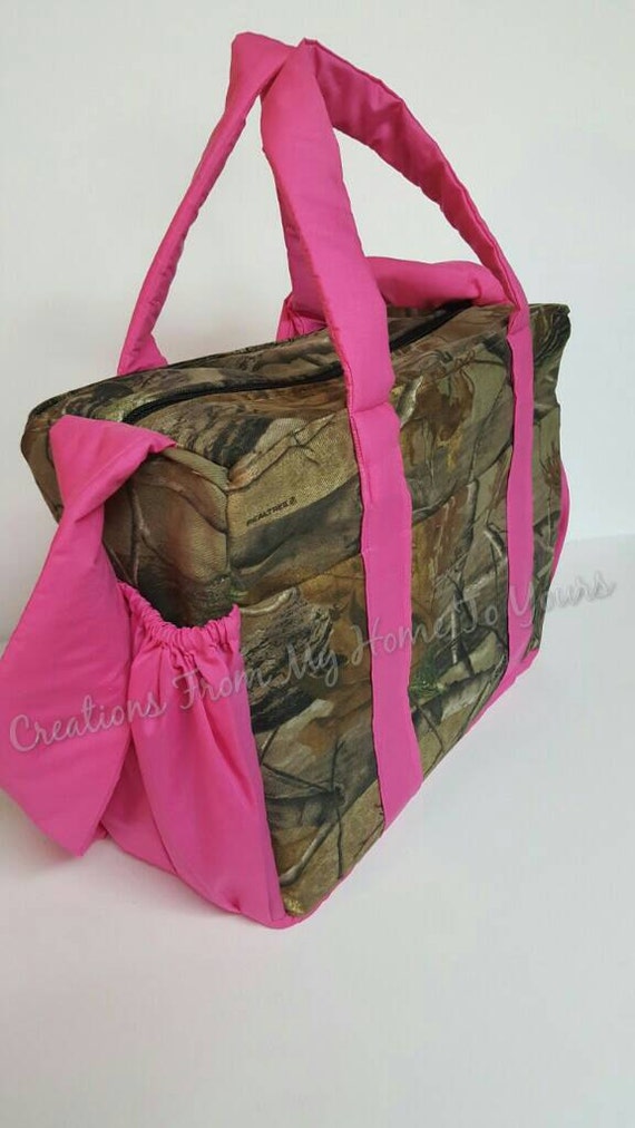 LARGE pink Camo diaper bag or overnight bag