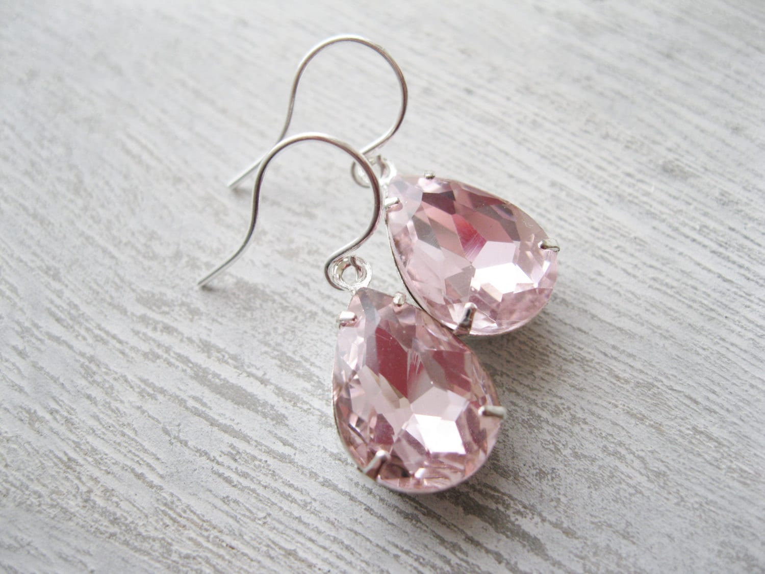 Light Pink Teardrop Earrings Bridesmaid Earrings Pink