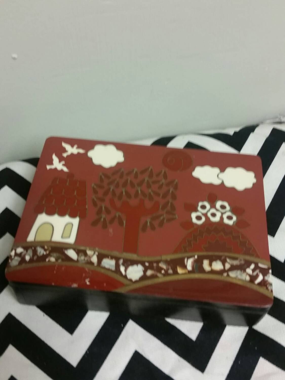 Wood and Shell Inlay Enamel Playing Card Box – Haute Juice