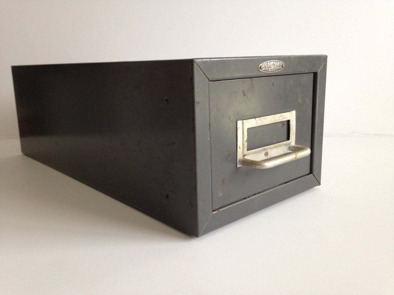 Vintage Cole Steel Metal Drawer / Metal Card box / Metal Card Catalog
