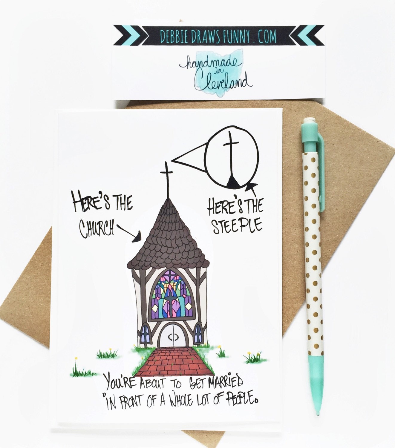 Bridal Shower Card Funny Wedding Cards by DebbieDrawsFunny