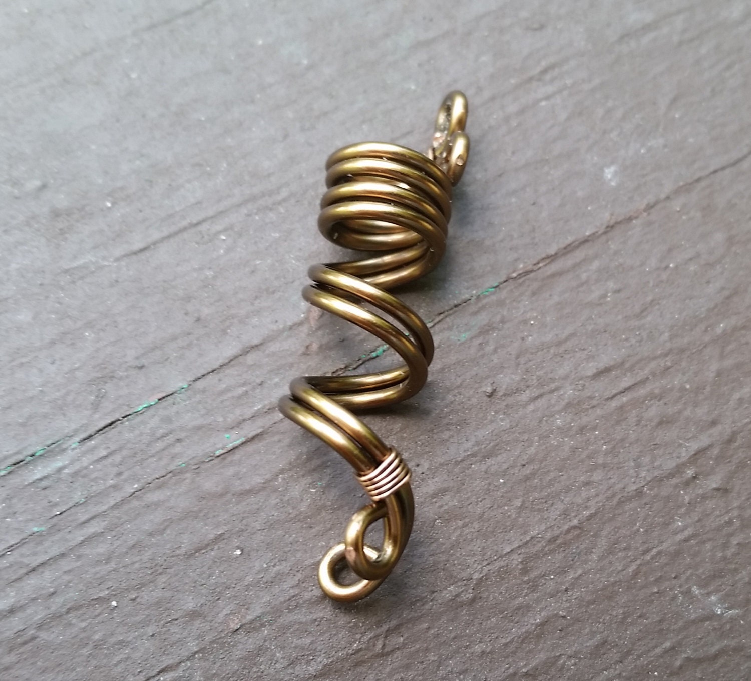 Tarnished Brass Dread Bead Dreadlock Bead Filigree Style