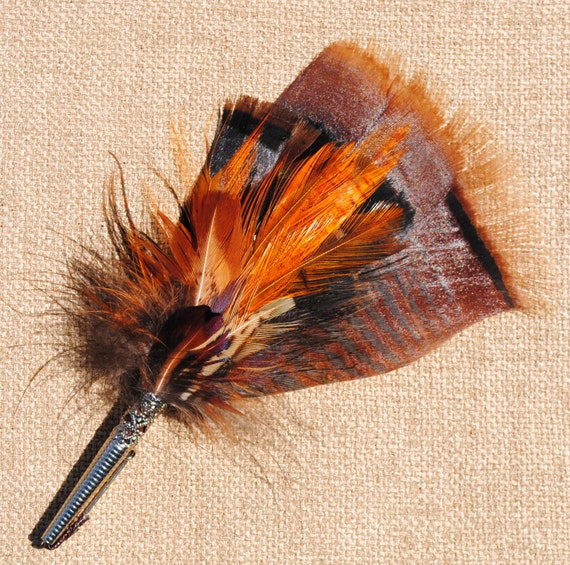 Feather pin hat pin FREE US SHIPPING by FeathersFly on Etsy