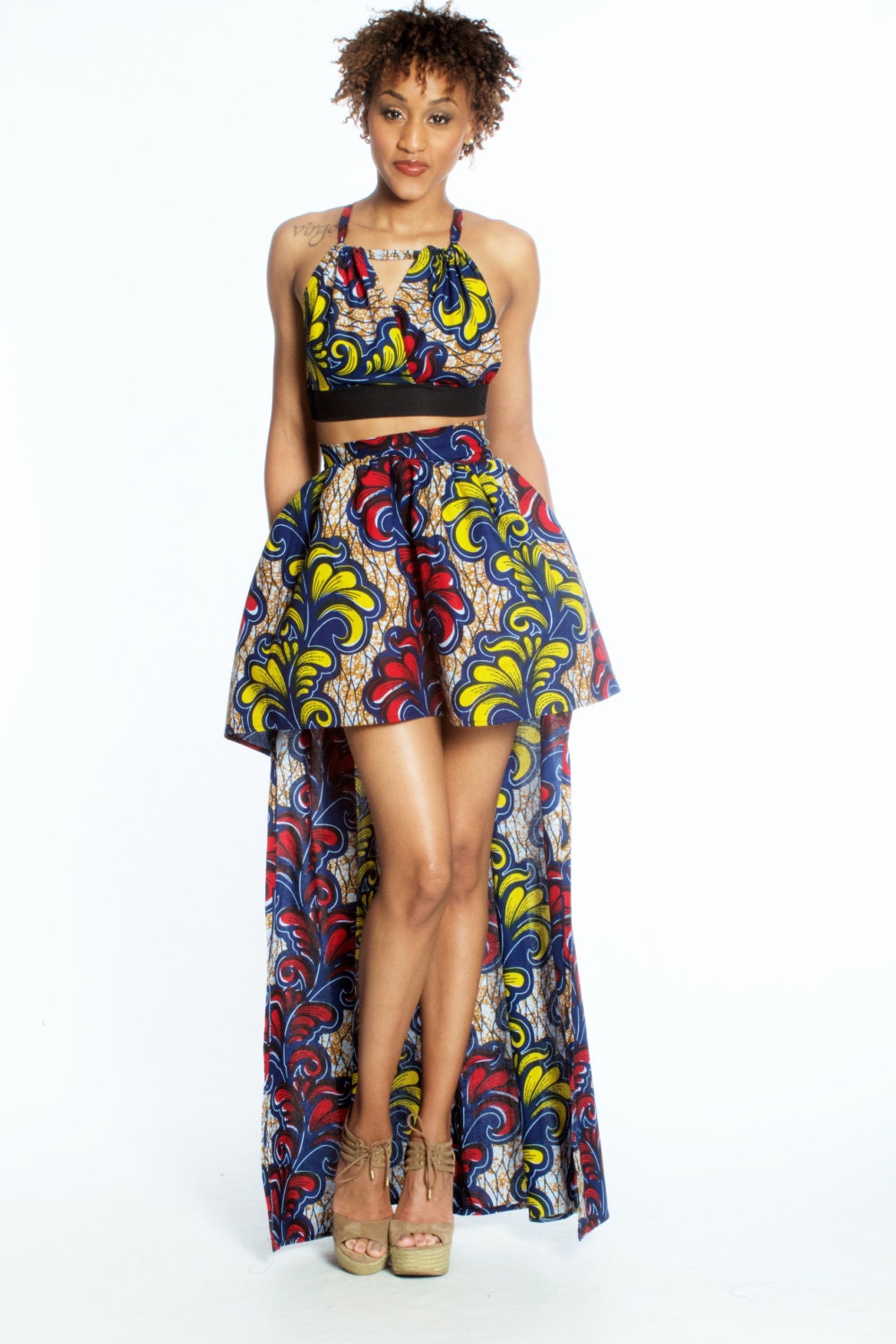 Ankara African Print Halter Crop Top And High By | ankara african print halter crop top and high by Ankara African Print Halter Crop Top And High By | ankara african print halter crop top and high by
