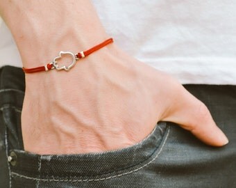 Anchor cord bracelet men's bracelet with silver plated