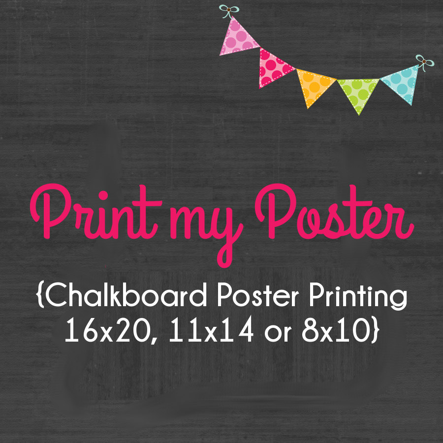 Chalkboard Poster Printing 16x20 11x14 or by PartyInvitesAndMore