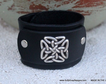 Leather Cuff Bracelet: Ebony Road Cuff