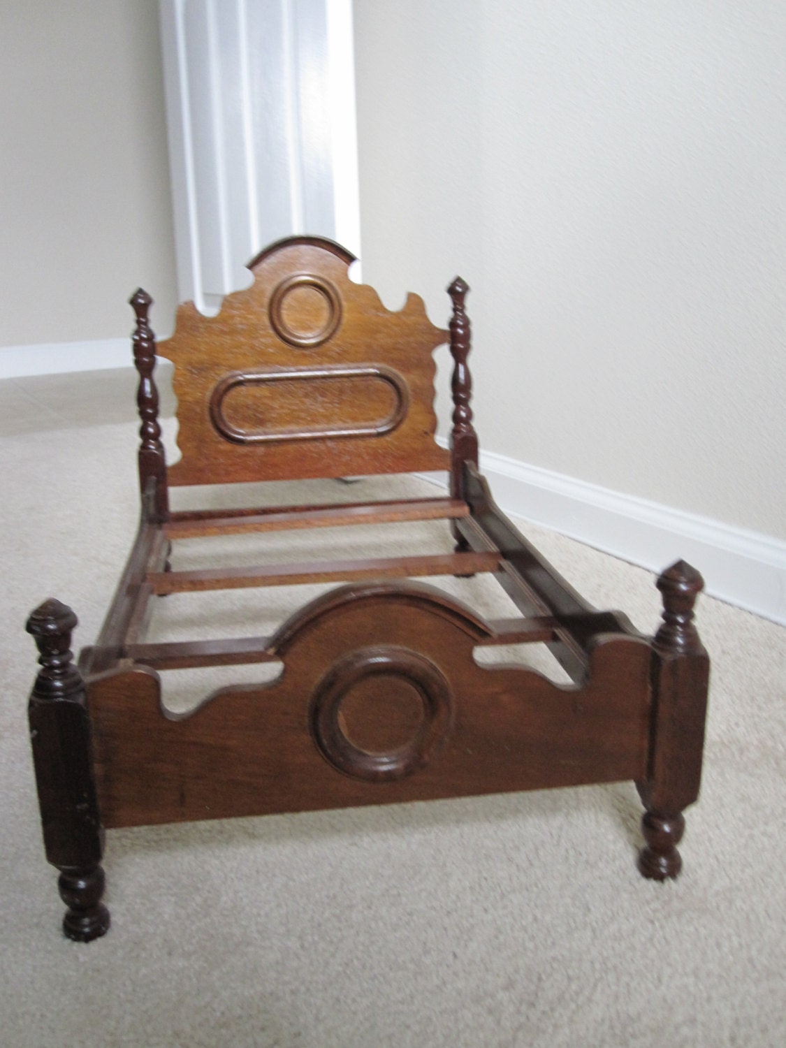 Vintage DOLL BED With Mattress, Pillows and Linens Haute Juice