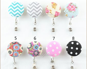 Classic Fabric Reel Retractable ID Badge Holder with Belt Clip