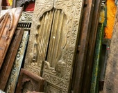 Vintage Antique Doors Brass Metal Cladded Architecture India Panel Unique Door Indian Furniture