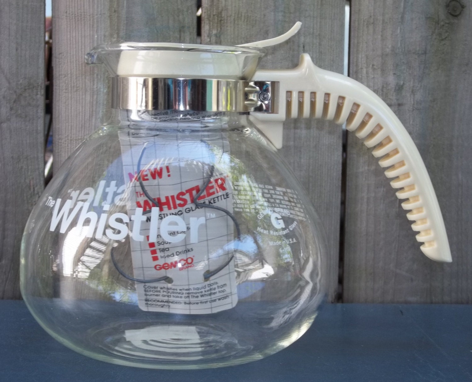 Retro 60's Gemco Glass Whistling Tea Kettle MidCentury