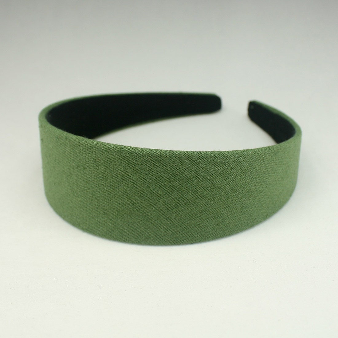 1pc of 40mm 1 1/2 Plastic headband with Green cotton
