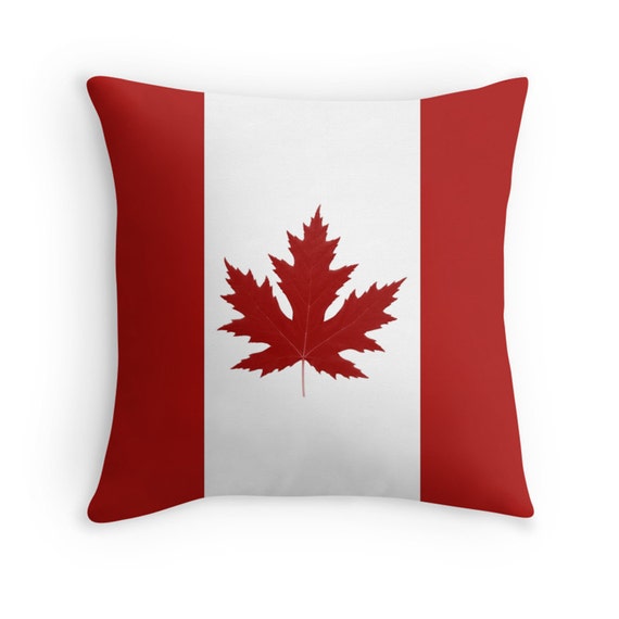 Oh Canada Pillow Cover Canadian Flag Maple Leaf Silver