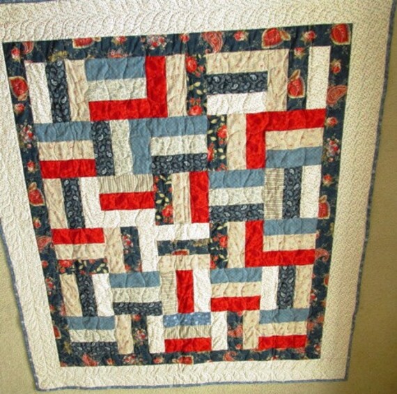 Red/White/Blue Split Rail lap quilt