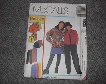 Half Price UNCUT FACTORY FOLDED McCall's Pattern 9535 Kidstuff Polar Gear For Girls Size 7, 8 And 10 Was 4.00 Now 2.00