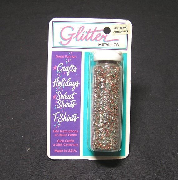 Bottle of Christmas Holiday Glitter by Gick Crafts Green and