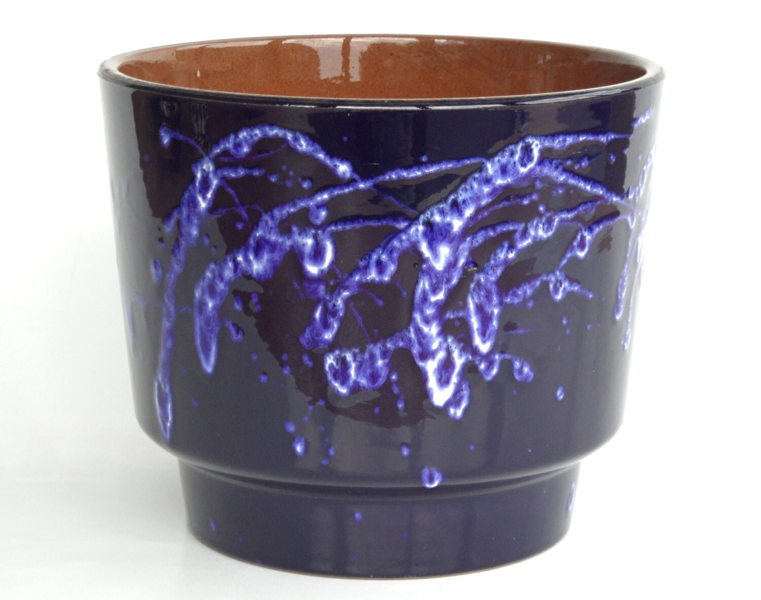 XL Large West german pottery planter blue plant pot Marei