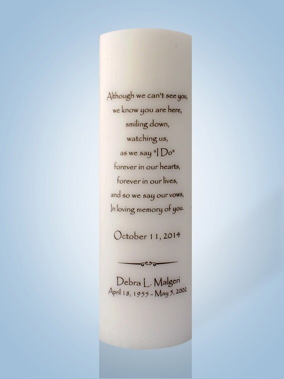 Personalized Wedding Memorial Candle