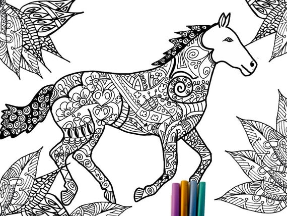 Detailed Horse Coloring Pages 4