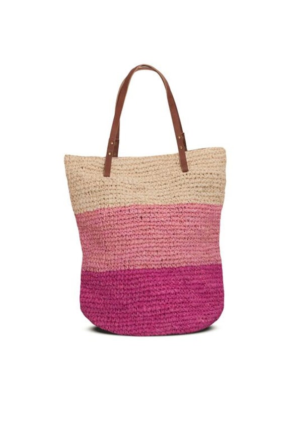 Pink Beach Bag, Straw Bag, Straw Beach Bag, Summer Straw Bag, Large ...
