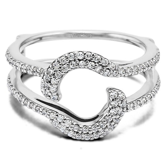 Halo Wrap Ring Guard - Sterling Silver Ring Enhancer with .33ct Cubic ...