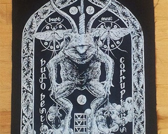 Satanic Toad Black Metal Demon Back Patch