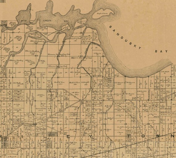 Sandusky County Ohio 1891 Wall Map Reprint with by Oldmap on Etsy